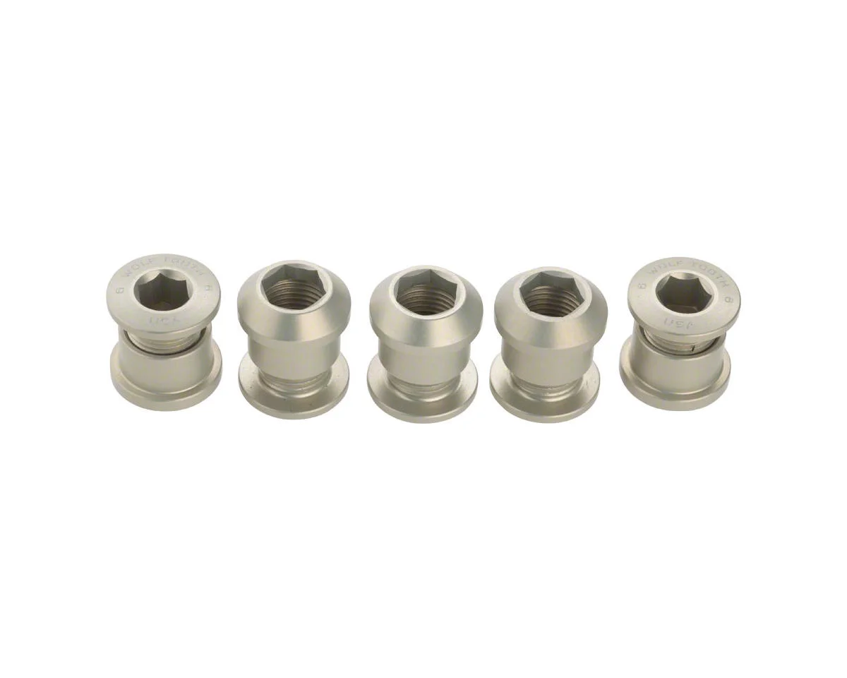 Wolf Tooth Components Dual Hex Fitting Chainring Bolts (Silver) (6mm) (5 Pack) (For 1x Use)